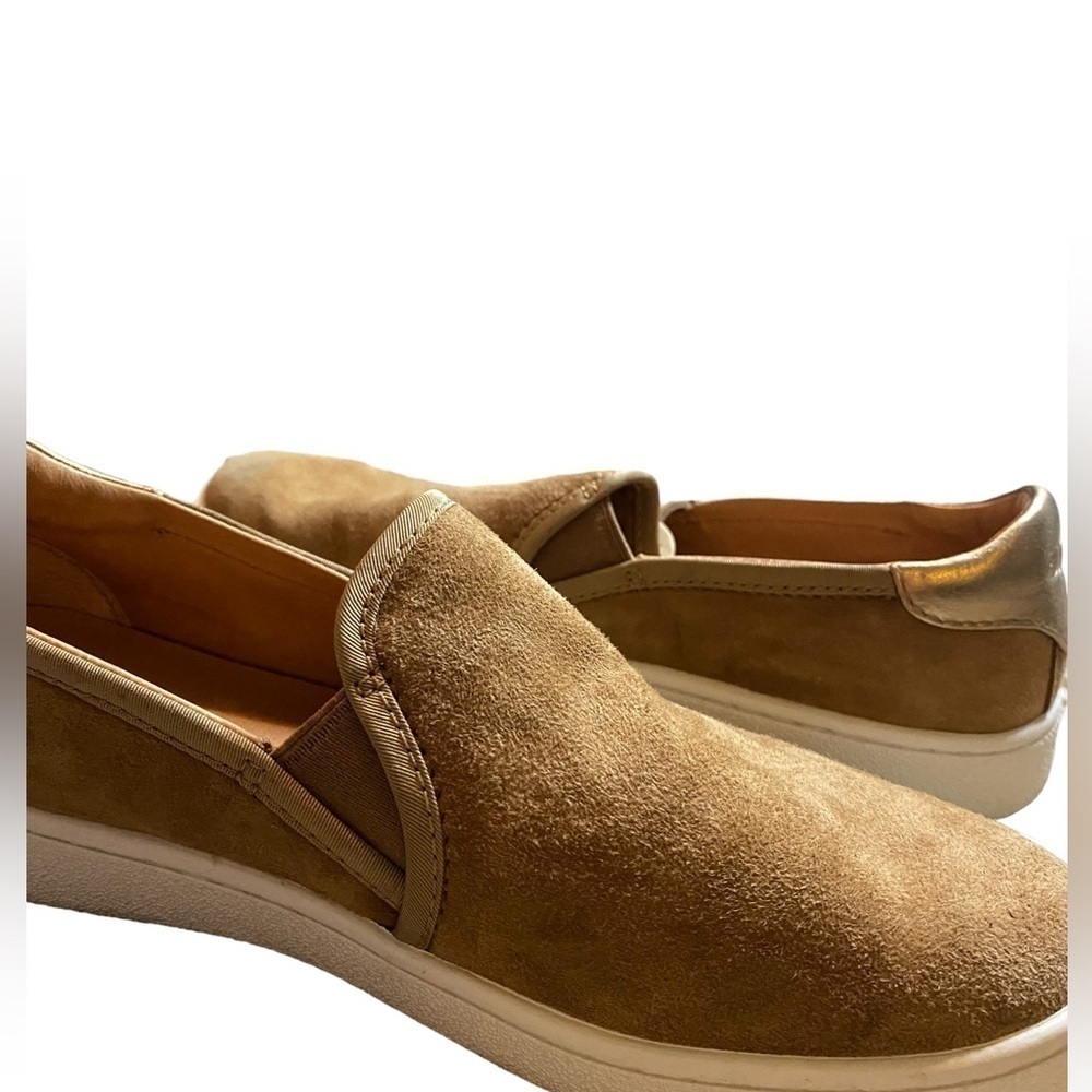 Ugg Brown Suede Slip On Loafers Sz 6 1/2